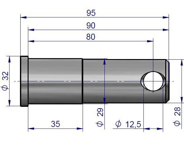 Sworzeń wspornika cięgieł dolnych C-360