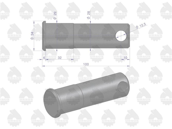 Sworzeń wspornika cięgieł dolnych C-360 ORYGINAŁ URSUS