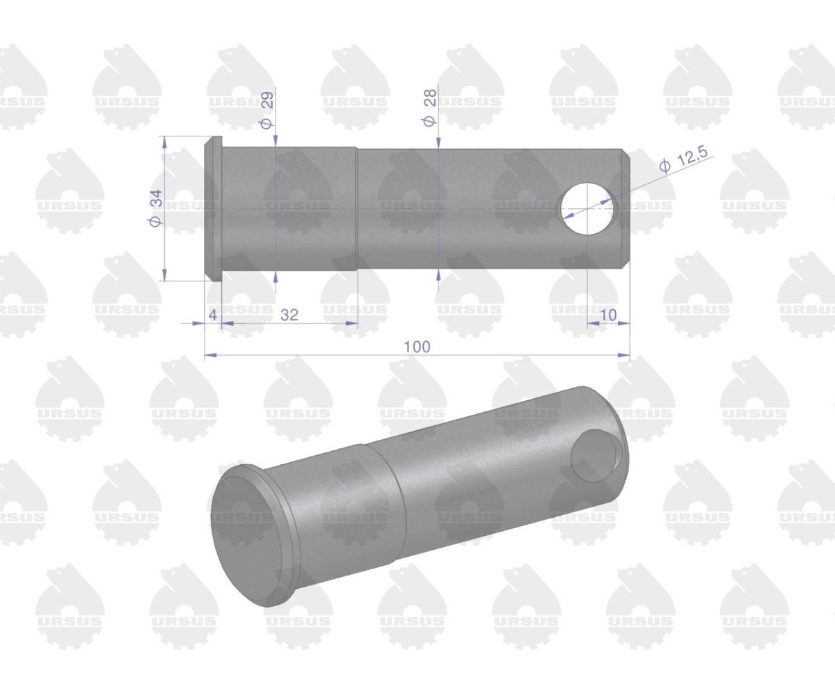 Sworzeń wspornika cięgieł dolnych C-360 ORYGINAŁ URSUS