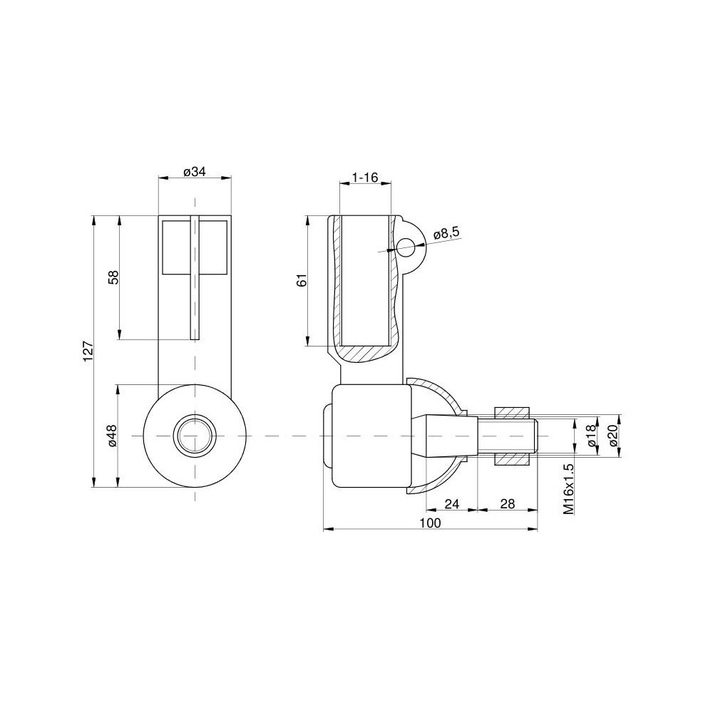 Przegub siłownika wspomagania układu kierowniczego ( wspomagania) Zetor
