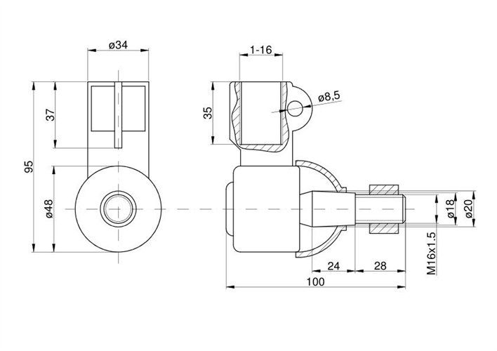 Przegub siłownika wspomagania układu kierowniczego ( wspomagania) Zetor 4