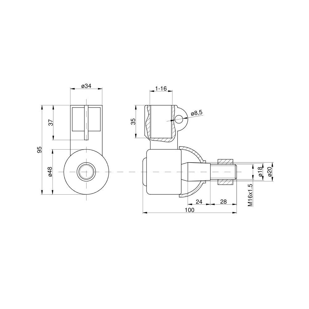 Przegub siłownika wspomagania układu kierowniczego ( wspomagania) Zetor 4