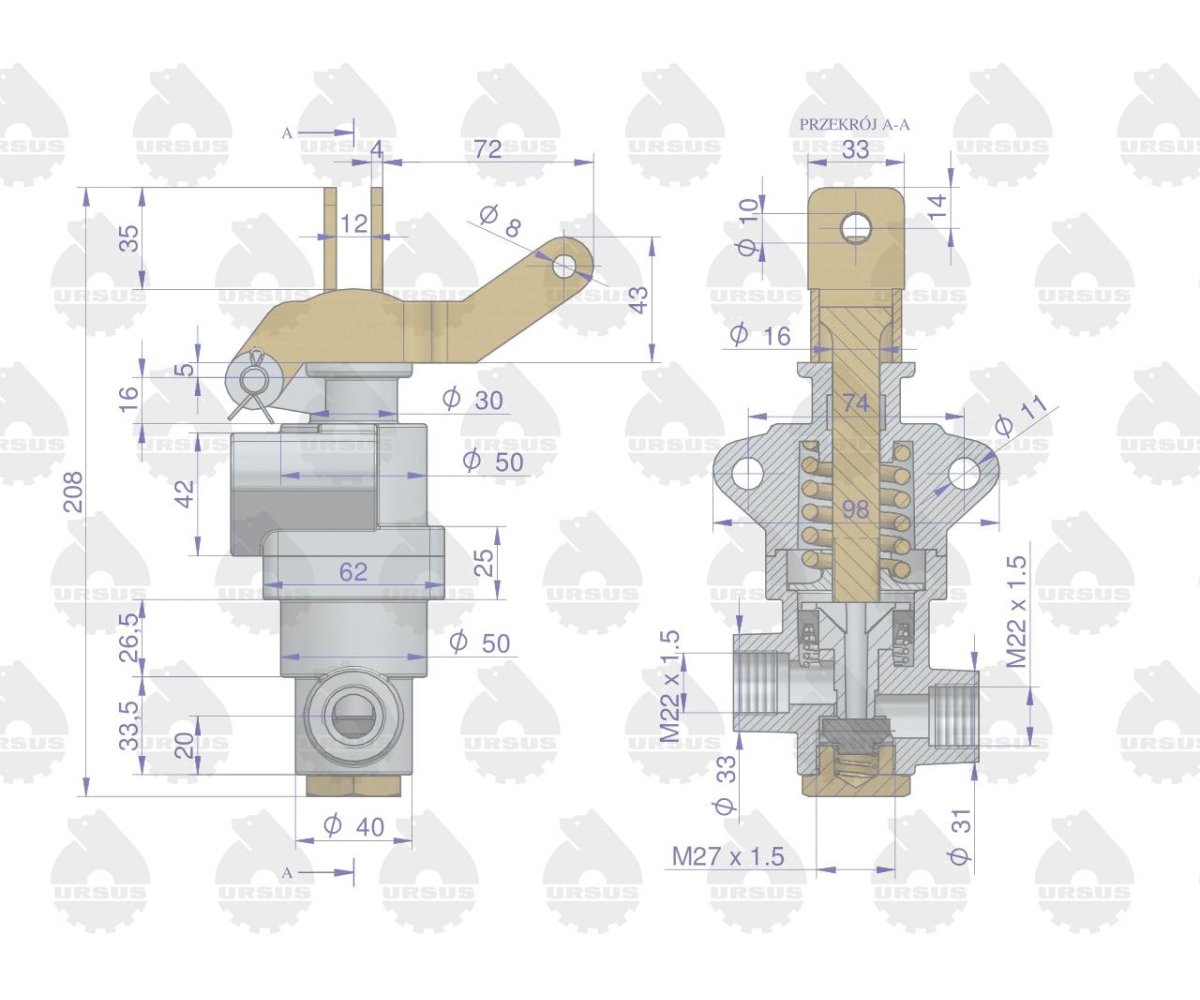 Zawór hamulcowy 956828 C-360 ORYGINAŁ URSUS