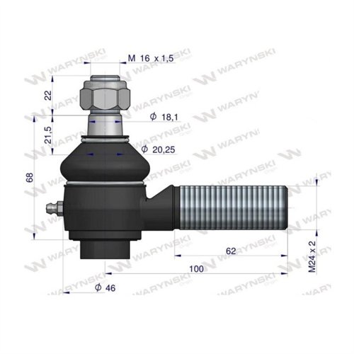 Przegub wzmocniony skrócony ( krótki ) z regulacją docisku kombajn 505802013 Bizon WARYŃSKI