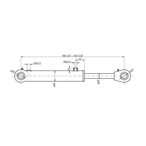 Cylinder wspomagania układu kierowniczego CJF-50/28/200Z, 5040995210 (sworzeń 30mm) Bizon