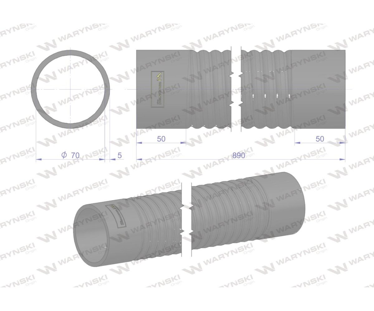 Przewód filtra powietrza Fi-70 Z-058 Bizon Rekord WARYŃSKI