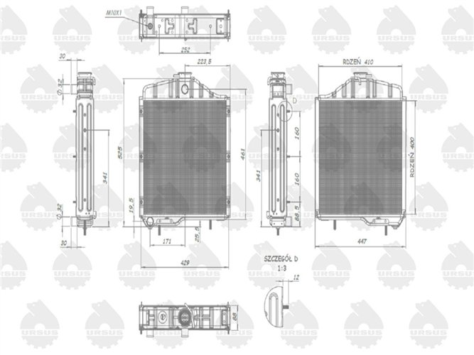 Chłodnica wody miedziana C-360 ORYGINAŁ URSUS