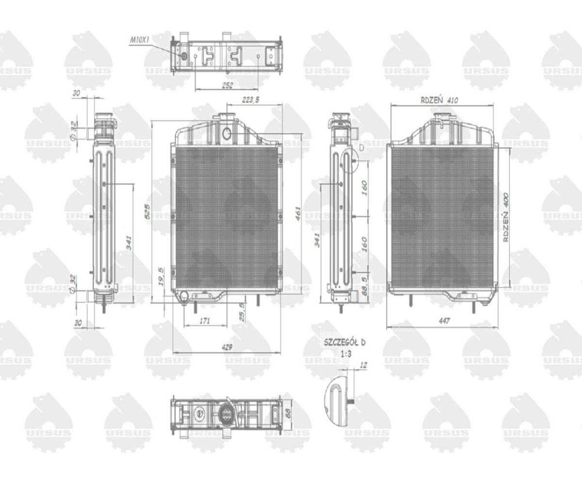 Chłodnica wody miedziana C-360 ORYGINAŁ URSUS