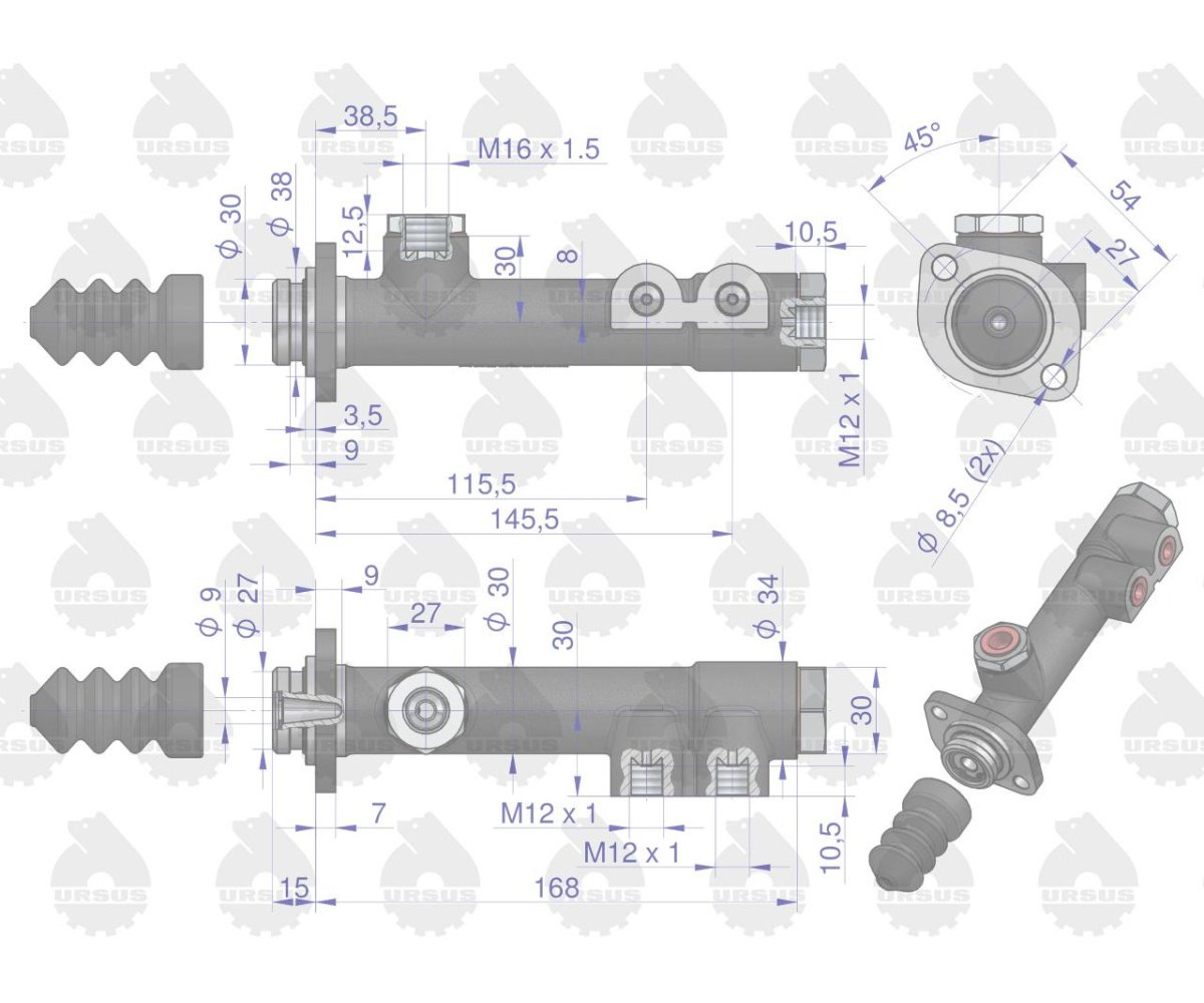 Pompa hamulcowa długa C-360 ORYGINAŁ URSUS