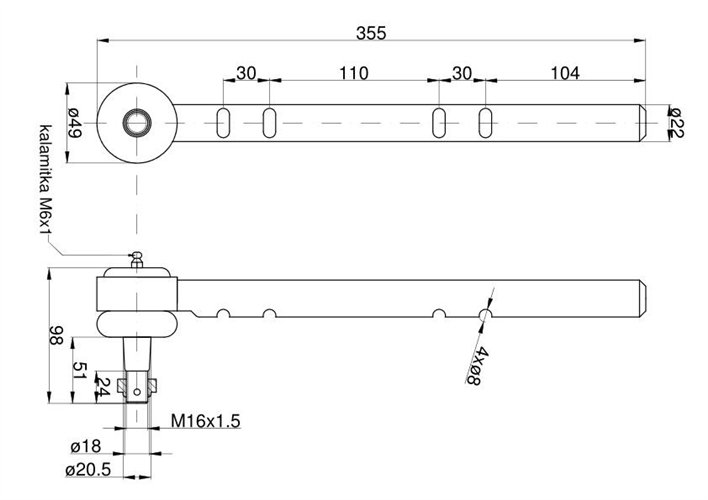 Przegub kulowy długi bez gwintu 46635660 902010 C-360