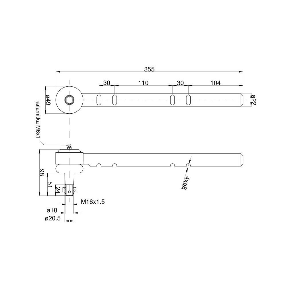 Przegub kulowy długi bez gwintu 46635660 902010 C-360