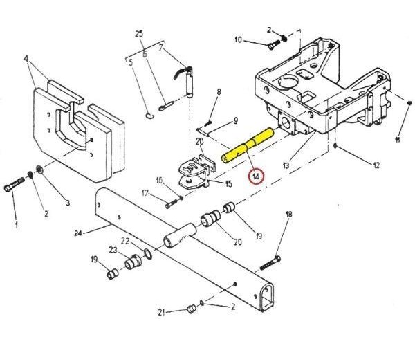 Sworzeń osi płaskiej C-330/360 Skropol