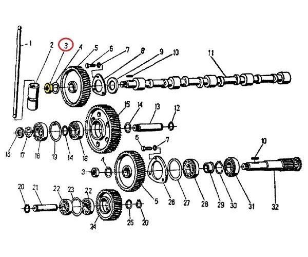 Nakrętka M18x1.5 niska wałka rozrządu C-360