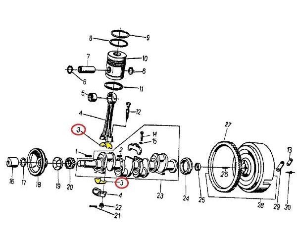 Kpl. panewek korbowodowych (I szlif) C-360 Bimet
