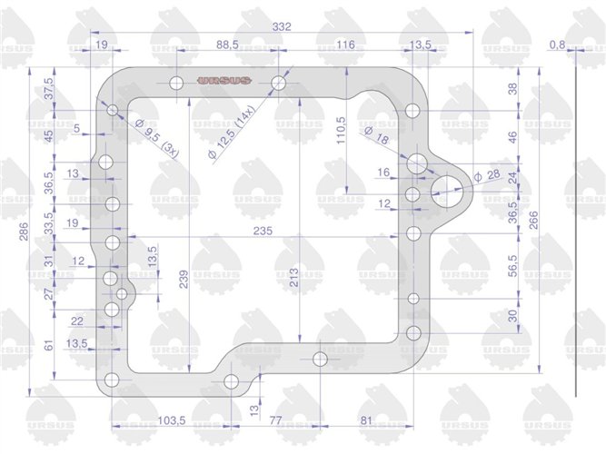 Komplet ( zestaw ) uszczelek skrzyni C-385 ORYGINAŁ URSUS
