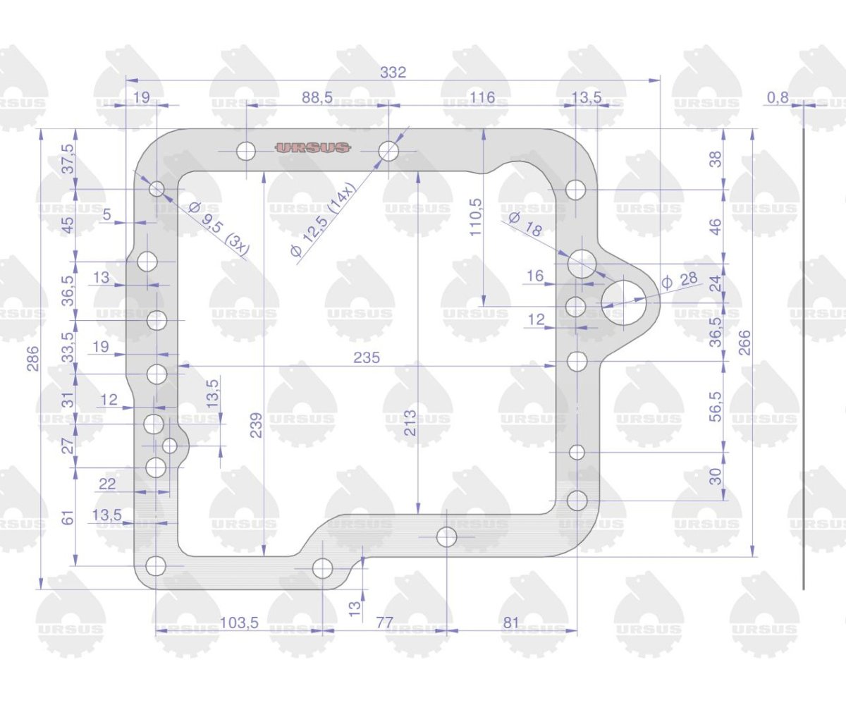 Komplet ( zestaw ) uszczelek skrzyni C-385 ORYGINAŁ URSUS