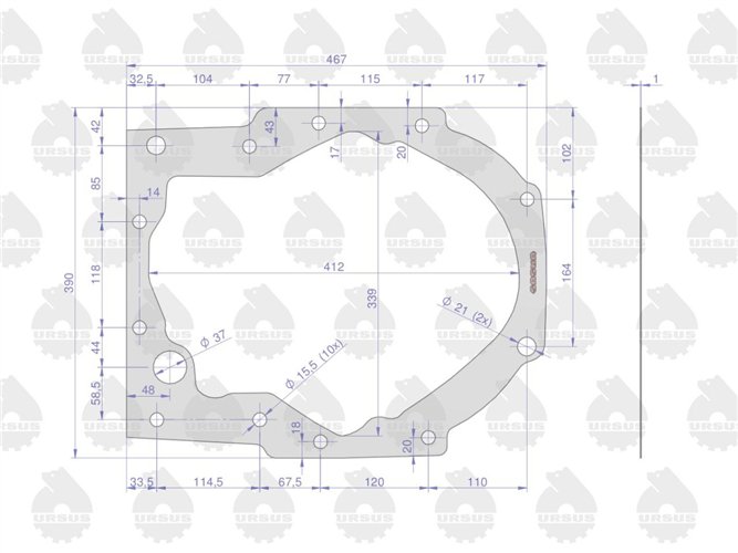 Komplet ( zestaw ) uszczelek skrzyni C-385 ORYGINAŁ URSUS