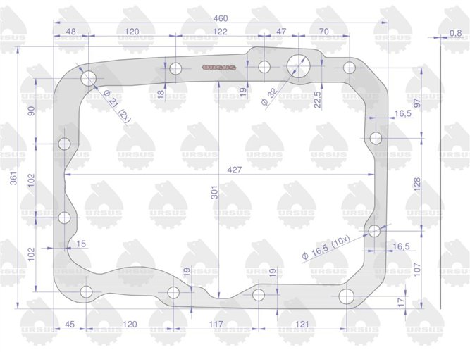 Komplet ( zestaw ) uszczelek skrzyni C-385 ORYGINAŁ URSUS