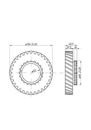 Koło napędzane II biegu 32z C-385