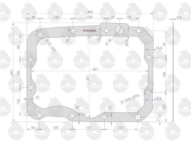 Uszczelka skrzyni i mostu 89153091 krążelit 0.8mm C-385 ( sprzedawane po 5 ) ORYGINAŁ URSUS