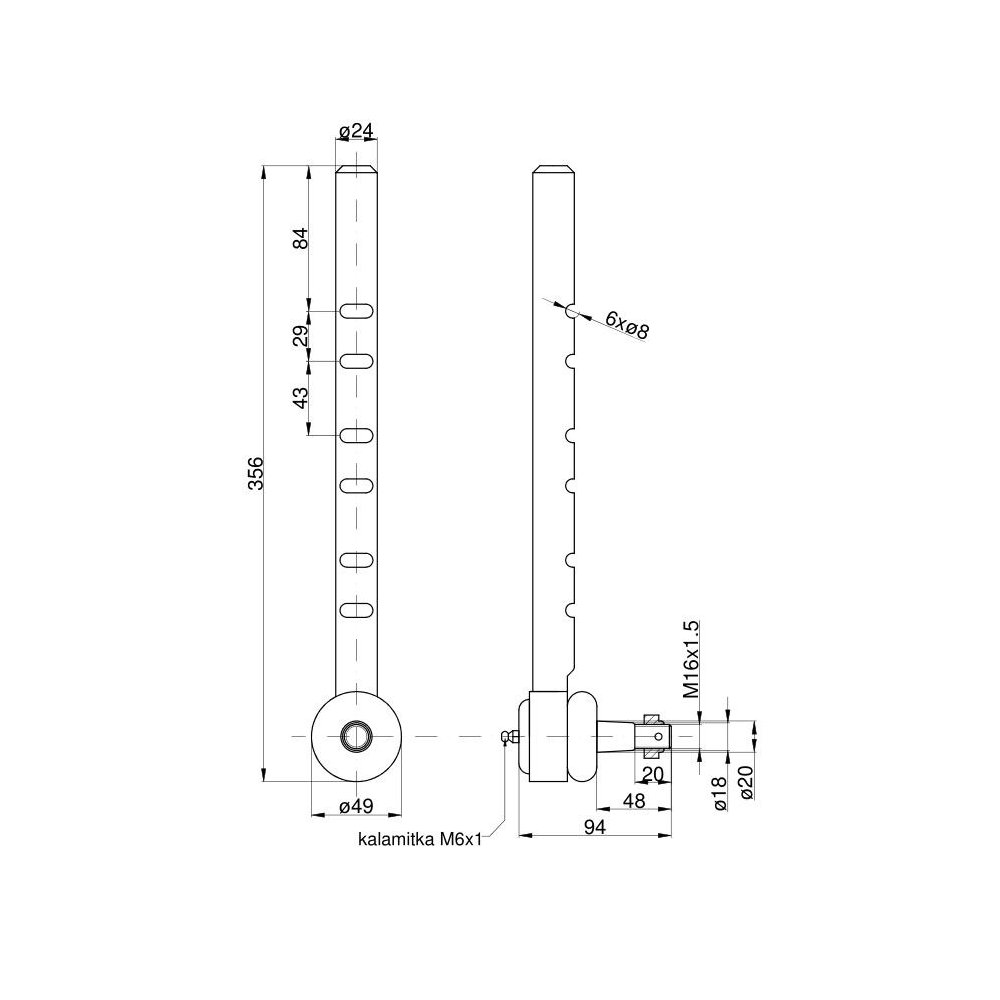 Przegub kulowy długi C-385 z nakrętką