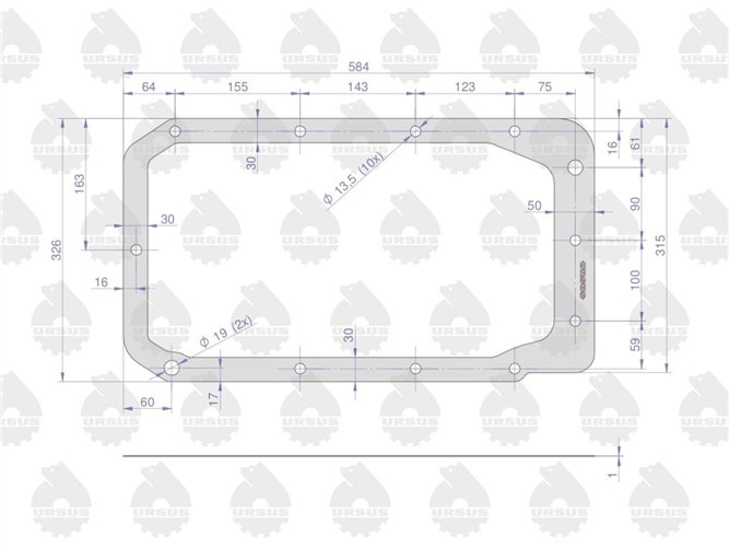 Uszczelka korpusu podnośnika krążelit 1mm C-385 ( sprzedawane po 5 ) ORYGINAŁ URSUS