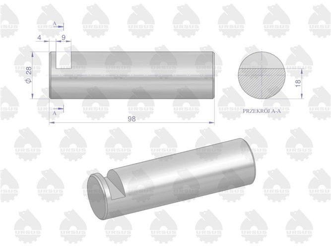 Sworzeń widełek C-385 ORYGINAŁ URSUS