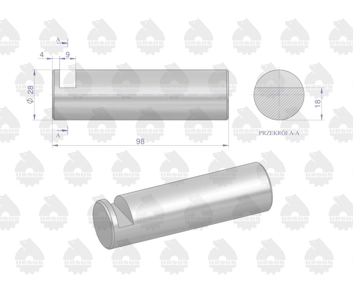 Sworzeń widełek C-385 ORYGINAŁ URSUS