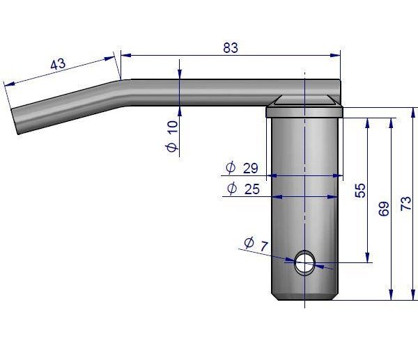 Czop (sworzeń) zabezpieczający mocowania nośnika zaczepu C-385