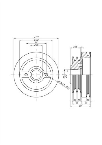 Koło pasowe wału korbowego C-385 4-cyl.