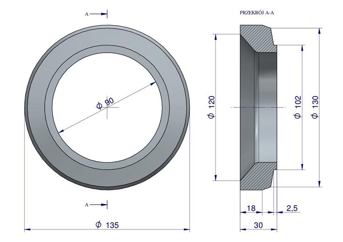 Pierścień wału koła C-385 Skropol.
