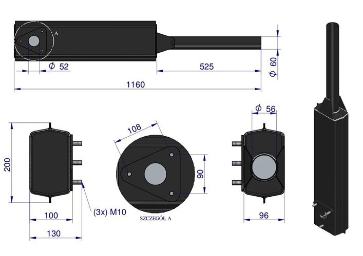 Tłumik boczny krótki emaliowany C-385