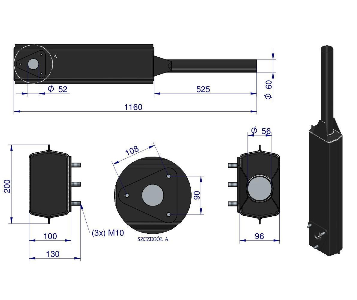 Tłumik boczny krótki emaliowany C-385