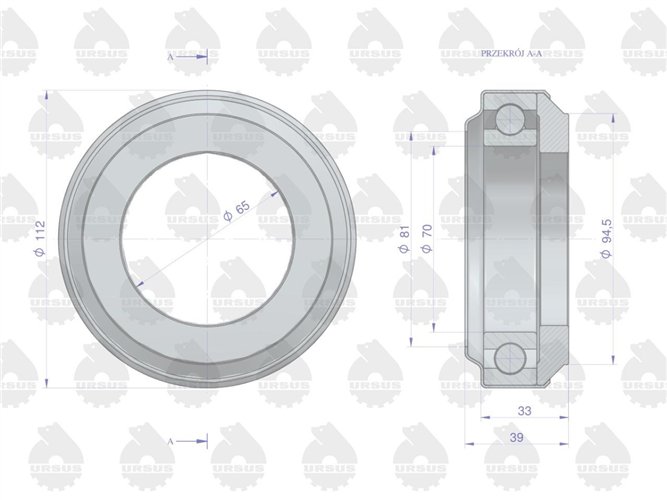 Łożysko wyciskowe wysokie (oporowe) Premium, Kraśnik C-385 ORYGINAŁ URSUS