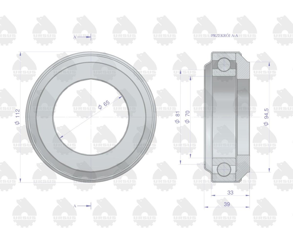 Łożysko wyciskowe wysokie (oporowe) Premium, Kraśnik C-385 ORYGINAŁ URSUS