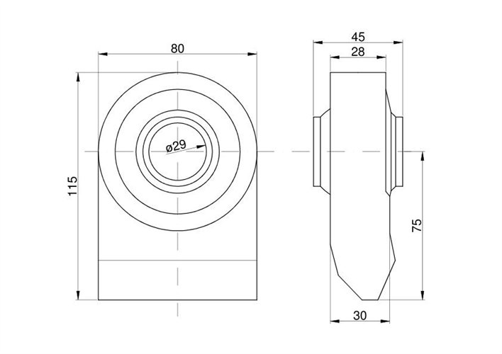 Końcówka tylna uniwersalna C-385