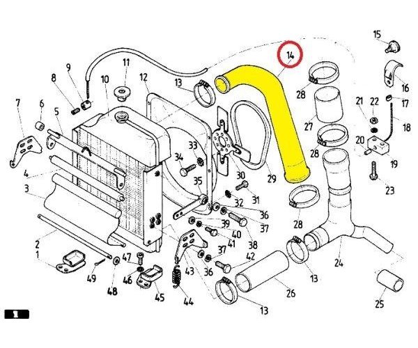Przewód gumowy chłodnicy górny C-385 6-cyl