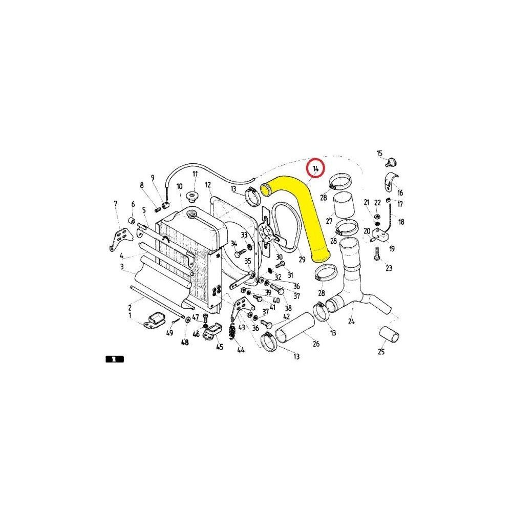 Przewód gumowy chłodnicy górny C-385 6-cyl
