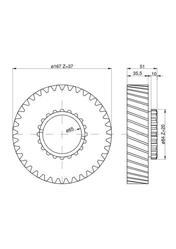 Koło reduktora Z-20/37 C-385