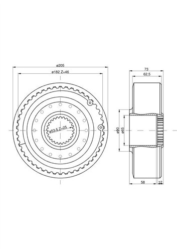 Bęben wzmacniacza momentu kpl. 86126130 3-tarczowy C-385