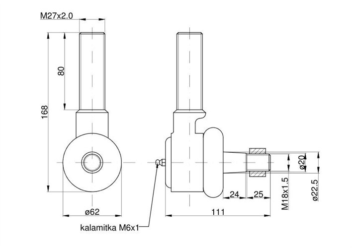 Przegub kulowy krótki prawy z nakrętką 88221119 67453521 C-385