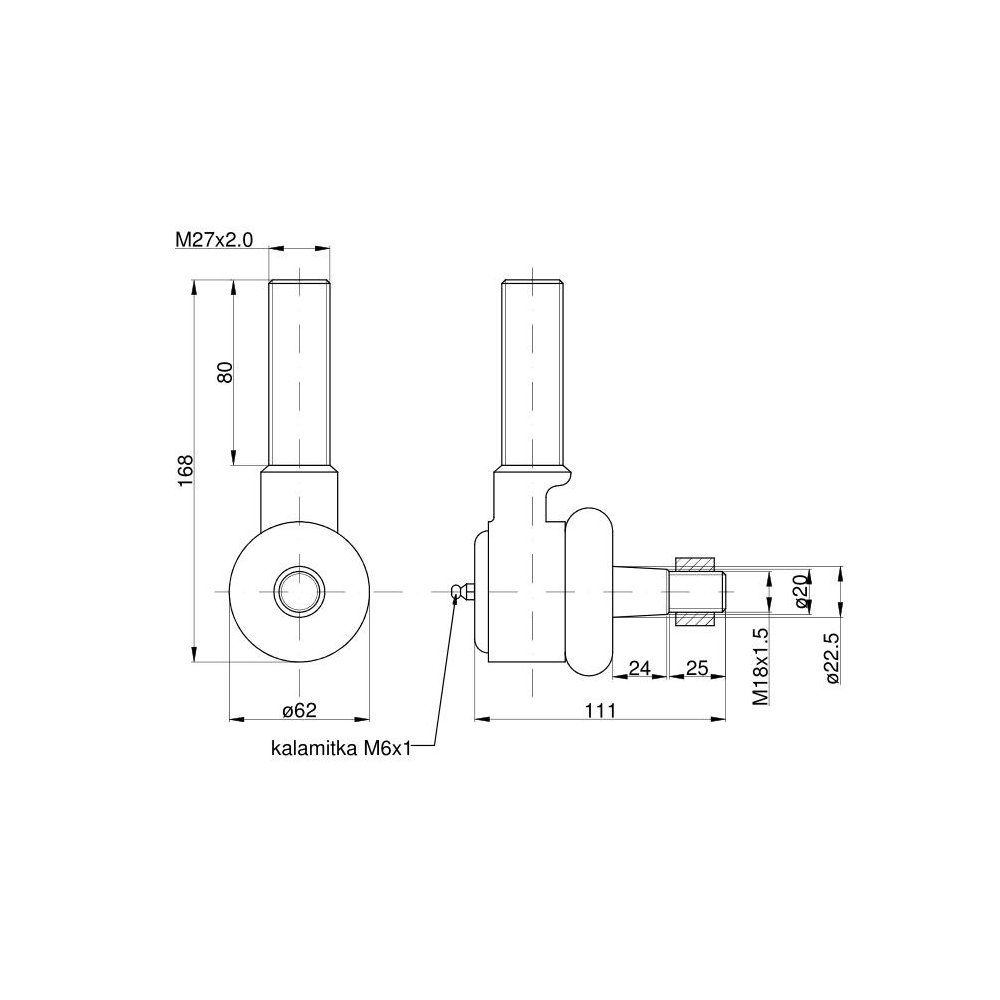 Przegub kulowy krótki prawy z nakrętką 88221119 67453521 C-385