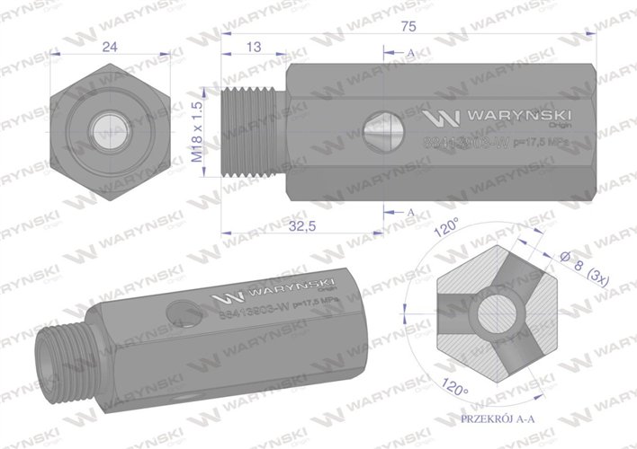Zawór bezpieczeństwa pompy hydraulicznej do C-385 WARYŃSKI