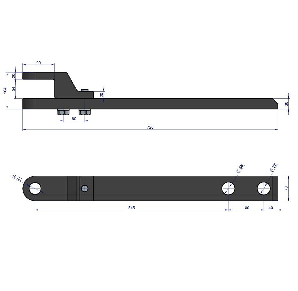 Dyszel dolnego zaczepu kompletny 6 cylindrowy C-385