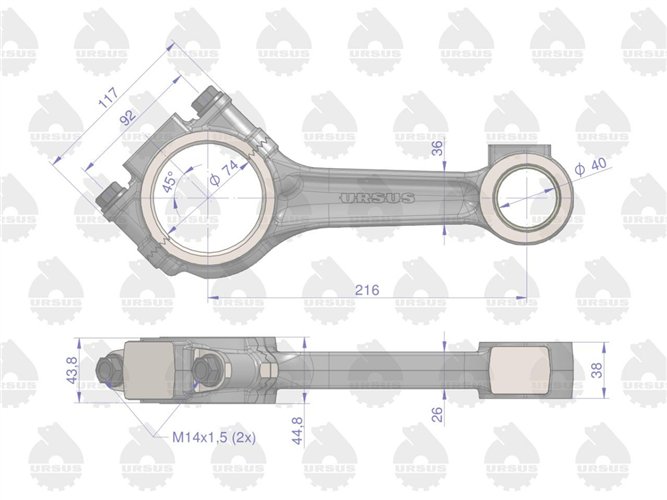 Korbowód C-385 ORYGINAŁ URSUS