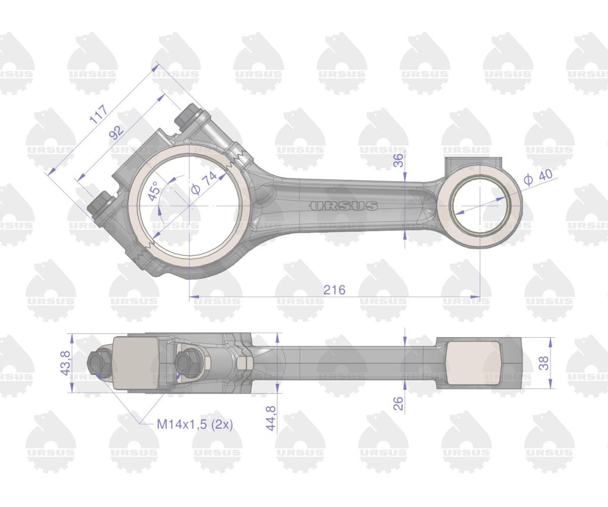 Korbowód C-385 ORYGINAŁ URSUS
