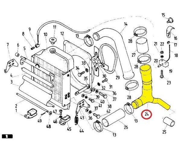 Kolano (trójnik) chłodnicy C-385