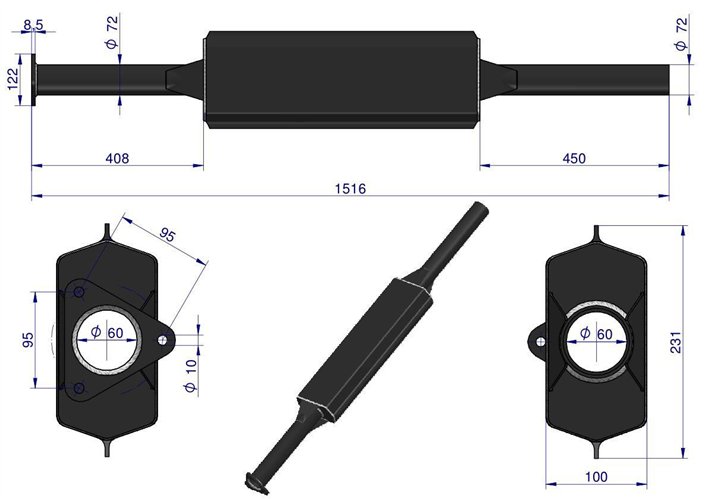 Tłumik emaliowany C-385 TURBO