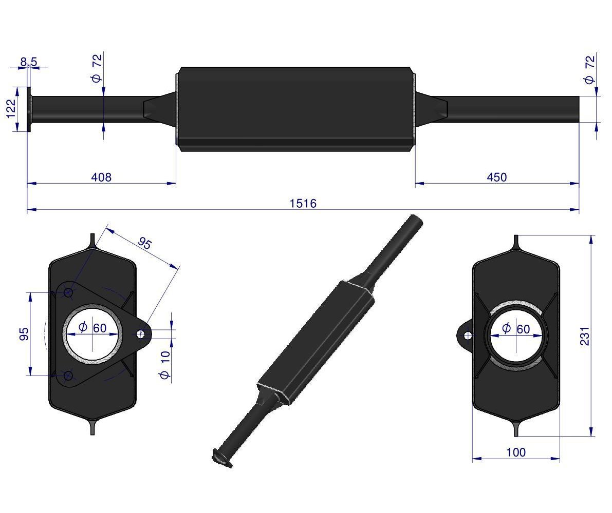 Tłumik emaliowany C-385 TURBO