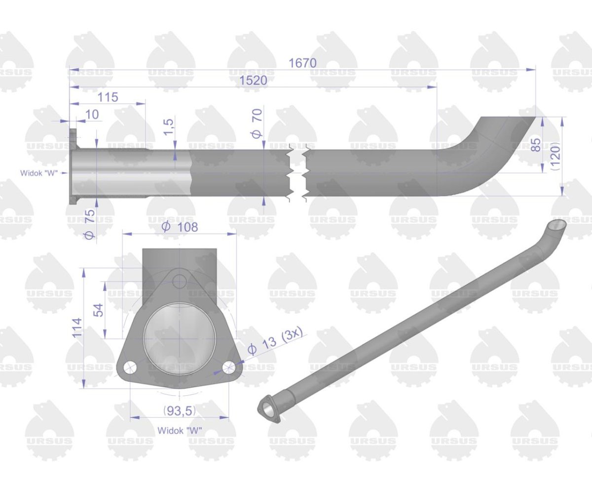Rura Tłumika C-385 Turbo ORYGINAŁ URSUS